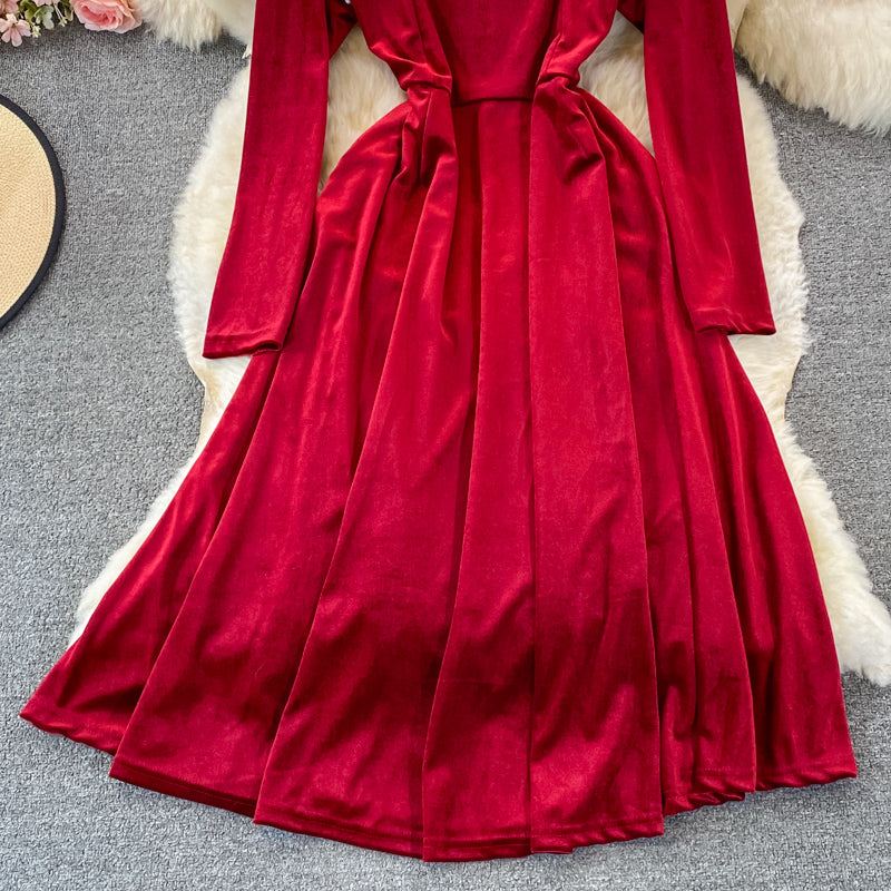 Jupe trapèze style Hepburn à taille fermée pour montrer un tempérament mince, grande jupe trapèze 3237