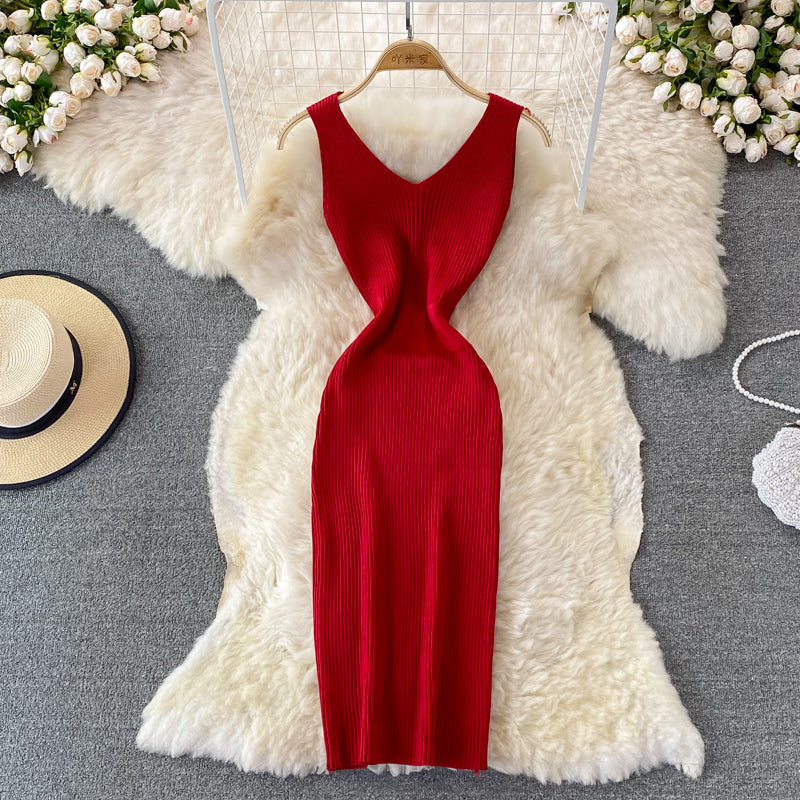Robe portefeuille sexy à bretelles dos nu et élastique à la mode 3388
