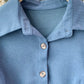 Robe en velours côtelé à manches longues et revers à manches bouffantes 3393