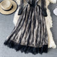 Robe unie haut de gamme avec taille en dentelle cousue en maille 3181