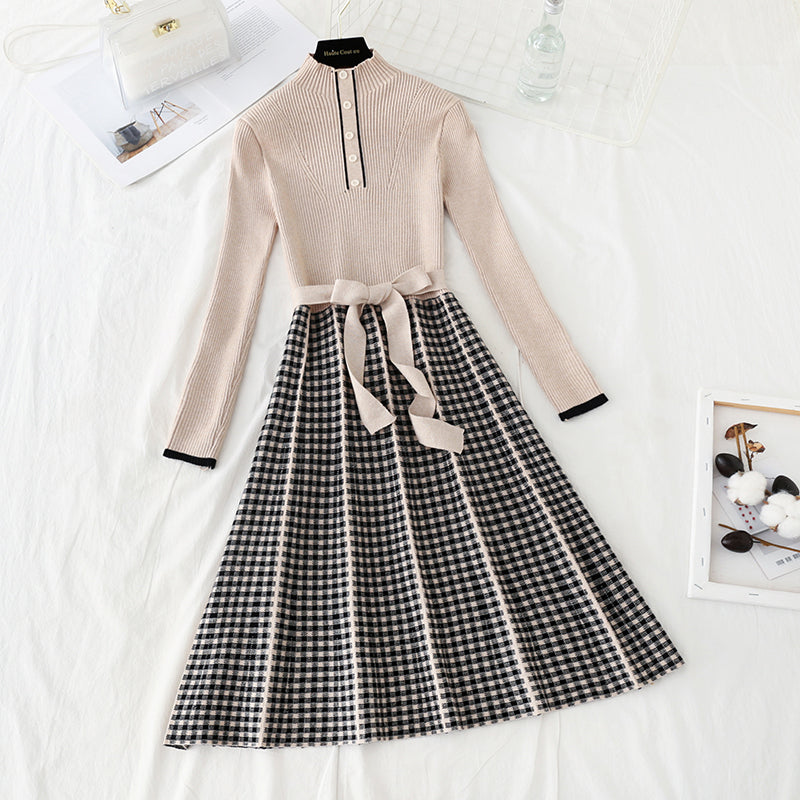 Celebrity high-end temperament medium length bottomed skirt  2402