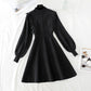 Knitted sweater dress women's new French waistband looks thin and retro Hepburn  2147