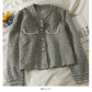 Small short tweed single breasted cardigan small coat  2092