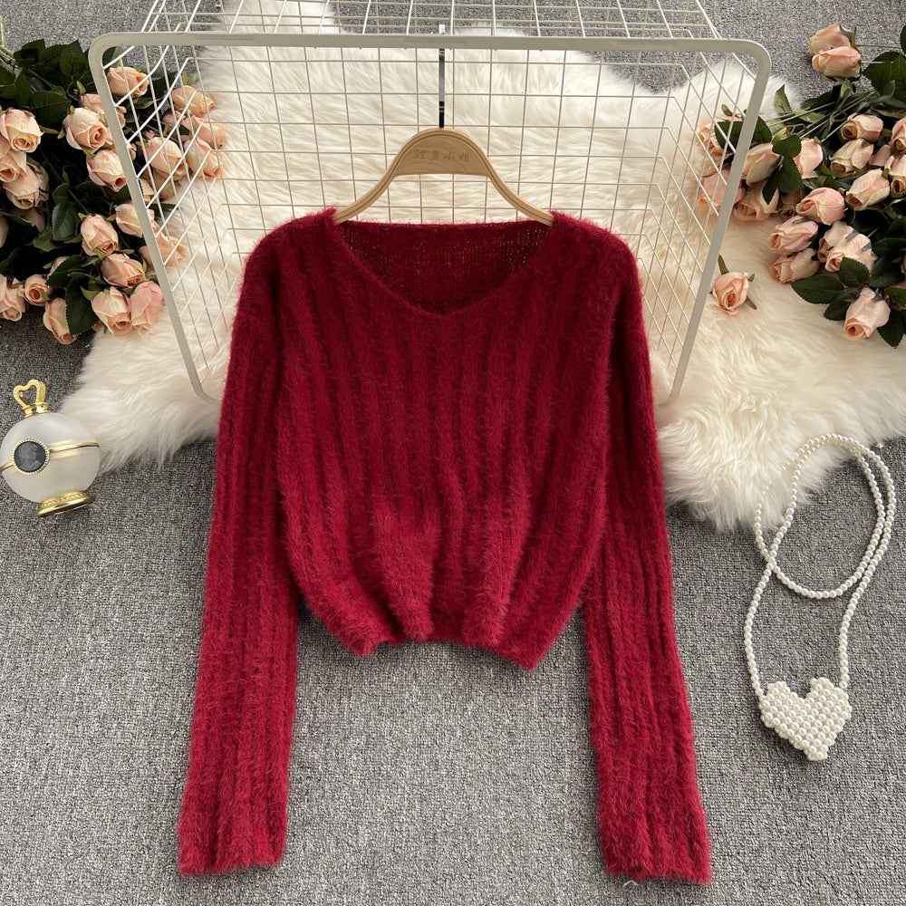 Pull court polyvalent en mohair 1615