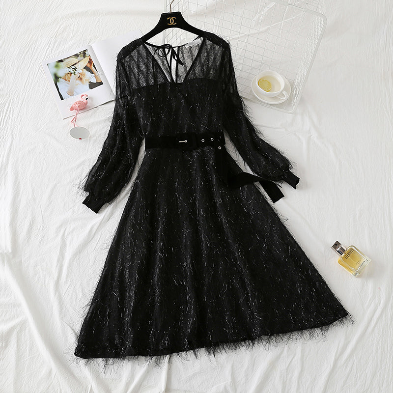 Fairy hair tassel Long Sleeve Dress  2451