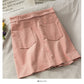 Simple and versatile solid high waist casual A-line skirt  2665