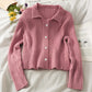 Pull cardigan à simple boutonnage à rayures verticales slim slim pour femme 2028