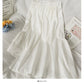 Korean irregular stitching versatile solid medium length A-line skirt  2610