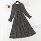 Salt and sweet lapel, small fragrant wind, Pleated Chiffon, broken flower skirt.  2392