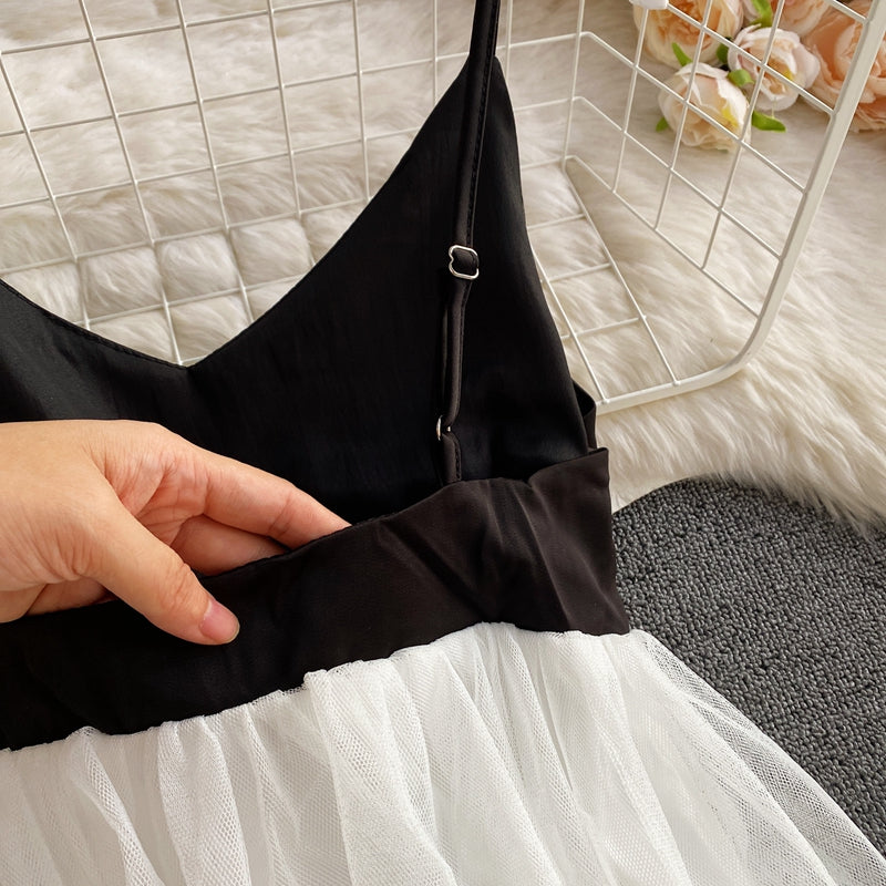 Robe à bretelles à col en V et jupe bouffante Cake Super Fairy 2884