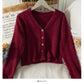 Pull cardigan femme col bas slim manches longues granulaire top 2018