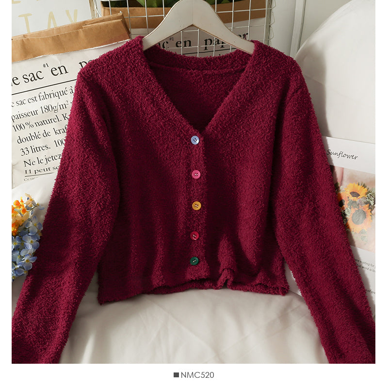 Pull cardigan femme col bas slim manches longues granulaire top 2018