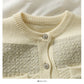 Cardigan à simple boutonnage en soie rayée rétro coréenne pour femme 2072