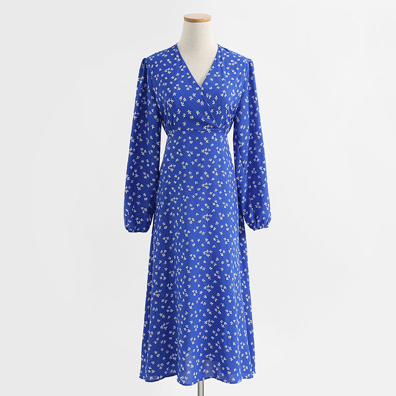 New women's V-neck Chiffon Floral Dress  2229