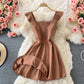 Backless striped strapless dress  2790