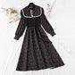 Patchwork floral dress women's slim bottomed skirt versatile age reduction  2311