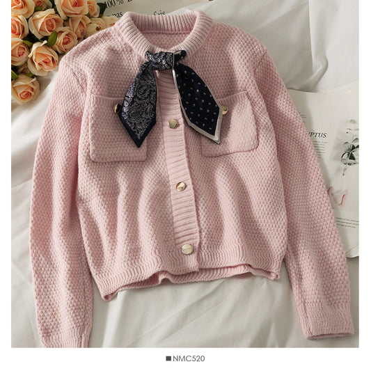 Pull vintage à manches longues avec nœud 1735