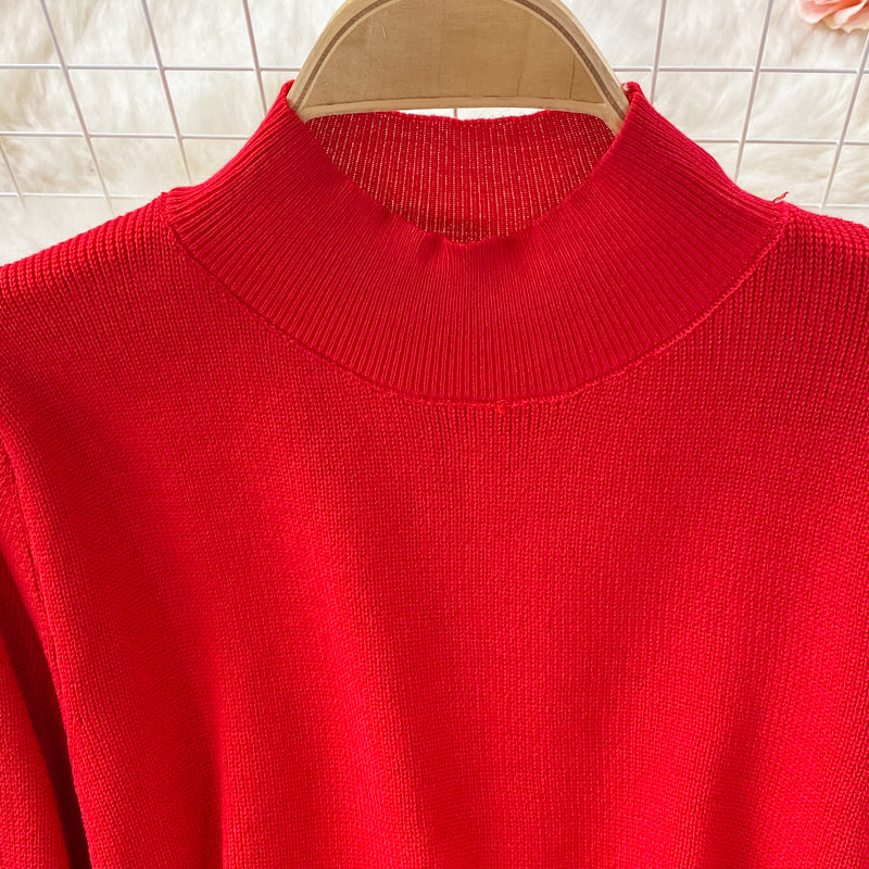 Jupe pull cache-cœur en tricot à taille fine 3357
