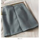 Sweet wind rose embroidered high waist thin woolen A-shaped skirt  2668