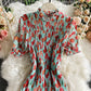 Robe plissée en mousseline fleurie 2881