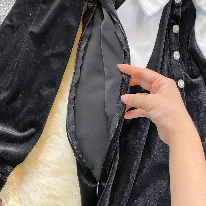 Robe queue de poisson en velours tempérament 3270
