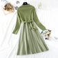 Knitted dress women's inner small fragrant wool dress  2149