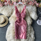 Robe à sequins slim à la taille 2828