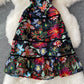 Robe brodée en maille ajourée avec volants décoratifs à la taille 3060