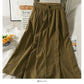 Hong Kong style retro high waist medium length casual A-line skirt  2574