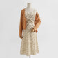 Corduroy dress floral suspender skirt foreign style two-piece temperament long skirt  2151