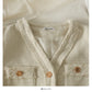 Korean style versatile V-neck single breasted large pocket coat female  2110