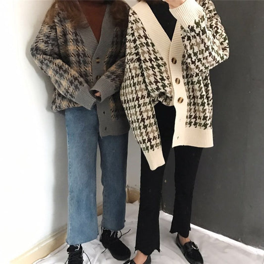 Nouveau style, pull bleu ciel et nuage blanc, cardigan ample étudiant 1423