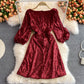 Robe courte à paillettes de luxe haut de gamme à col en V 3068