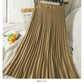 Knitted pleated skirt high waist solid color skirt  2572