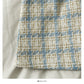 Jupe taille haute en tweed rétro de style Hong Kong pour femme 2548