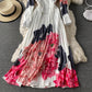 Robe plissée à imprimé floral élégant français 3173