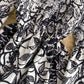 Skirt with straight neck, open shoulder and waist, thin ink painting dress, horn sleeve  2749