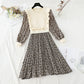 Dress foreign style age reduction splicing broken flower tea break Platycodon grandiflorum skirt  2261
