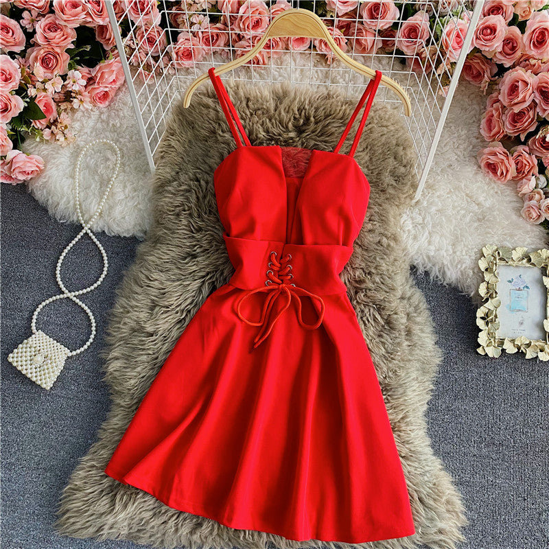 Sexy suspender skirt A-line skirt short skirt  2725