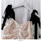 French lace stitched double layer backless suspender dress for women  2696