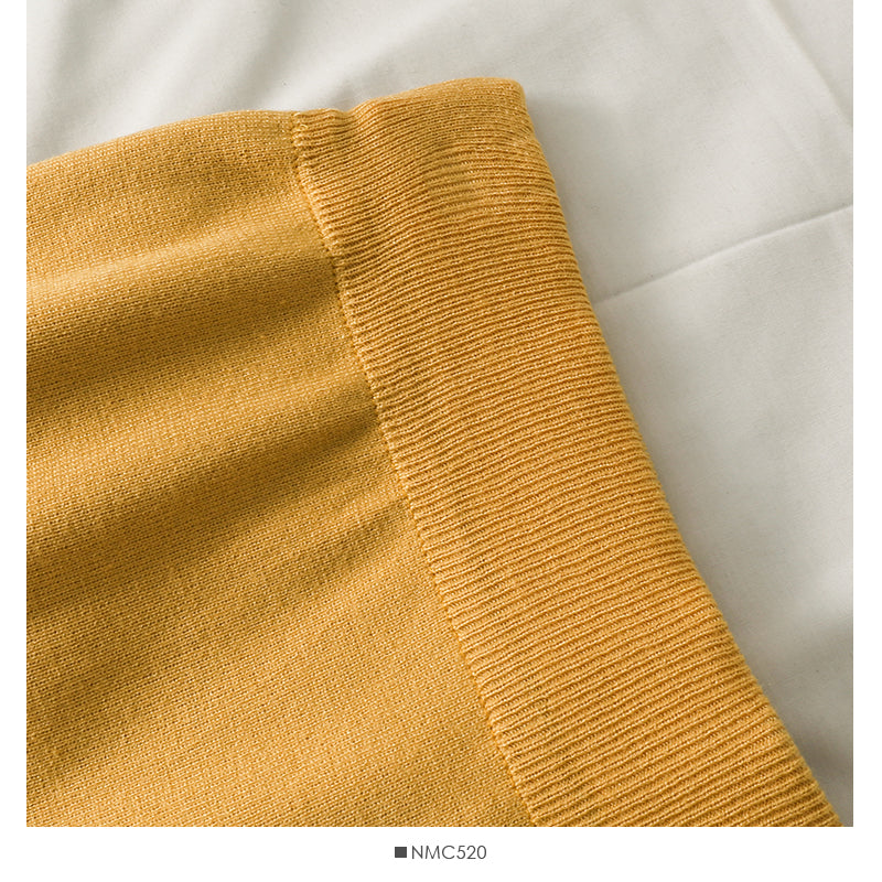 Korean split medium length solid color knitted skirt  2591