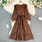 Robe fleurie à manches bouffantes en tricot vintage français 3390