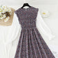 New female floral dress design sense of minority tea break skirt Kikyo early autumn  2414