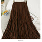 Pleated loose slim high waist pleated skirt  2560