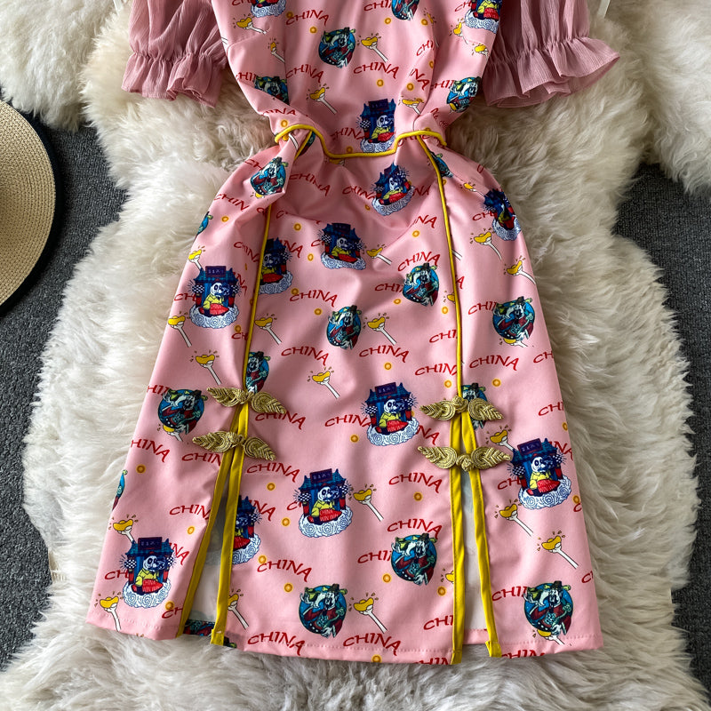 Chinese style women's national fashion improved dress  3295