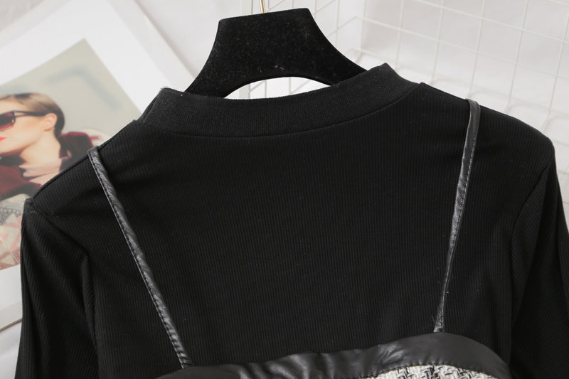 Wool suspender vest mesh bottomed dress two-piece suit  2287