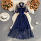 Robe en maille brodée légère de style mature 2990