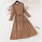 Long sleeved Pleated Chiffon Skirt loose and thin, retro knee length skirt  2346