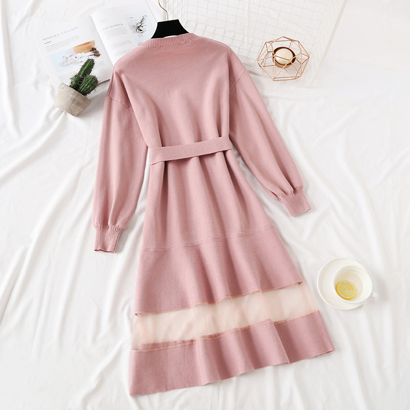 Wool skirt knee length skirt mesh stitched fishtail skirt  2469