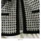 Pull femme automne et hiver à carreaux ample et fin cardigan à manches longues 2075